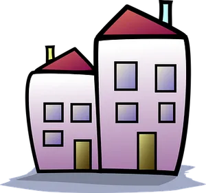 Cartoon Apartment Building Illustration PNG image