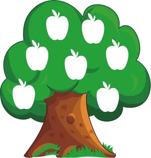 Cartoon Apple Tree Illustration
