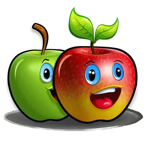 Cartoon Apple With Hat Png 76 PNG image