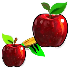 Cartoon Apple With Paintbrush Png Cda45 PNG image