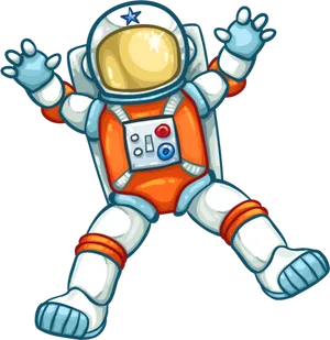 Cartoon Astronaut Floating