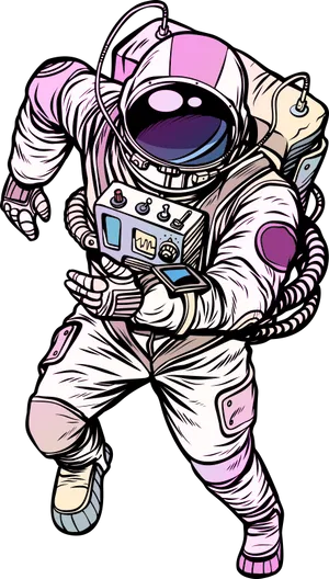 Cartoon_ Astronaut_ Floating.png PNG image