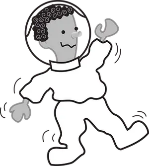 Cartoon Astronaut Floatingin Space