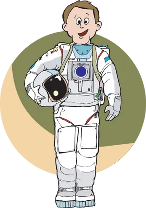 Cartoon_ Astronaut_ Holding_ Helmet