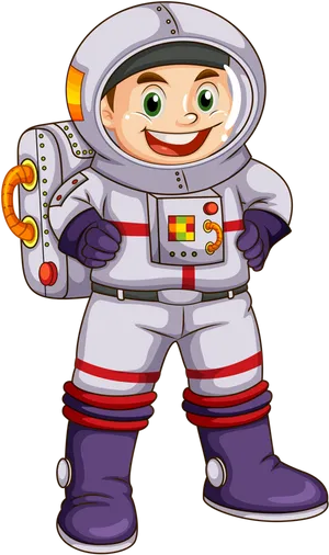 Cartoon Astronaut Smiling.png PNG image