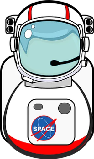 Cartoon Astronaut Space Mission Logo