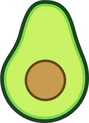 Cartoon Avocado Half Illustration PNG image