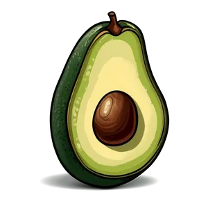 Cartoon Avocado PNG 21