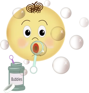 Cartoon Baby With Bubbles PNG image