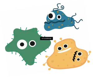 Cartoon Bacteria Friends
