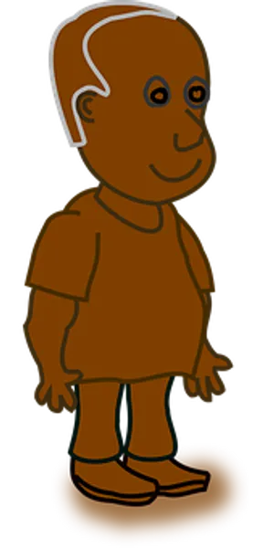 Cartoon Bald Manwith Outline
