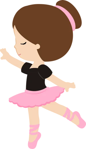 Cartoon Ballerinain Pink Tutu PNG image