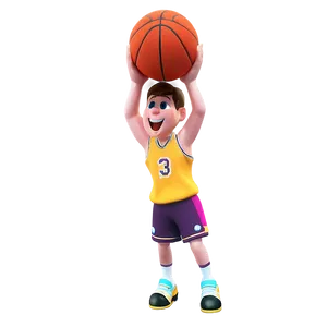 Cartoon Basketball Adventure PNG 06212024