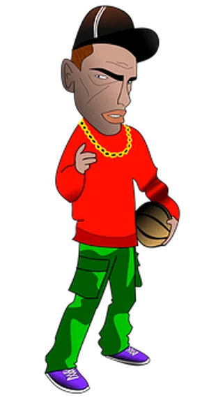 Cartoon Basketball Player Attitude