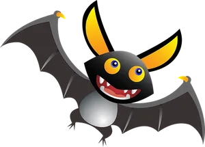 Cartoon Bat Smiling Night Background