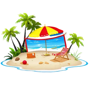 Cartoon Beach Scenes PNG Ree47