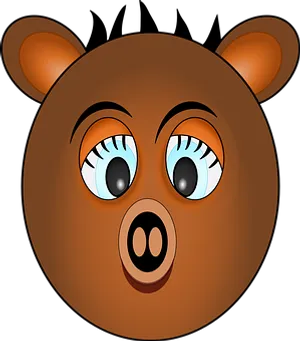 Cartoon Bear Face Graphic