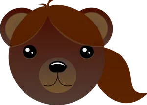 Cartoon Bear Face Graphic PNG image