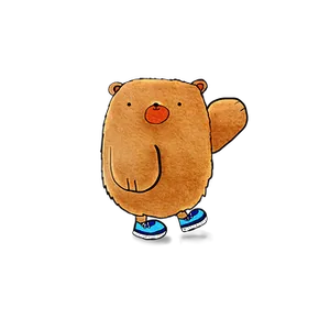 Cartoon Bear With Sneakers PNG image