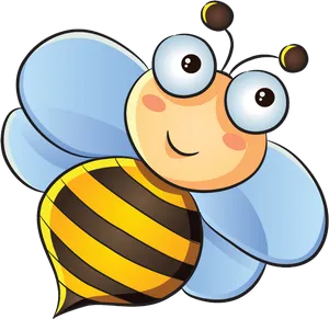 Cartoon Bee Smiling Graphic PNG image