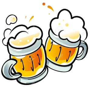 Cartoon Beer Mugs Cheers PNG image