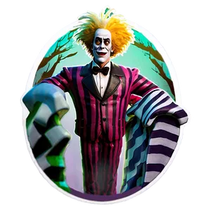 Cartoon Beetlejuice Figure PNG Dog