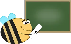 Cartoon Beewith Chalkboard PNG image