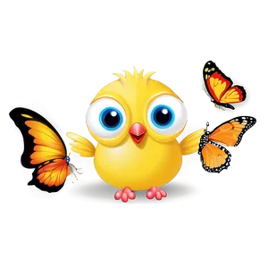 Cartoon Bird And Butterfly PNG Xfa