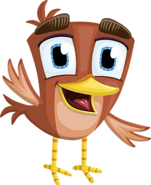 Cartoon Bird Character Smiling