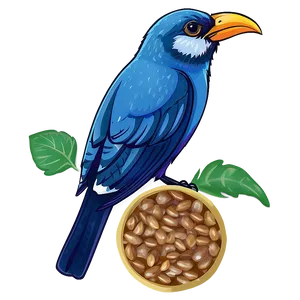 Cartoon Bird Eating Seed PNG 06202024 PNG