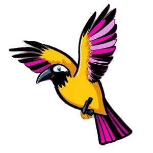 Cartoon Bird Flying High PNG Nxc14