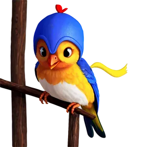 Cartoon Bird In Cap PNG Bwn86 PNG