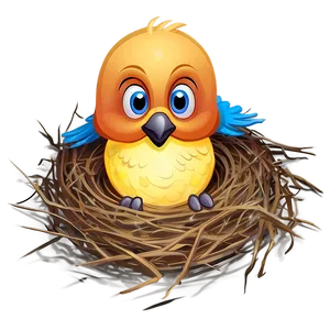 Cartoon Bird In Nest Png Vfr PNG image