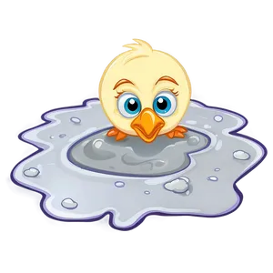 Cartoon Bird In Puddle PNG Rgl71 PNG