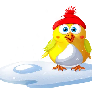 Cartoon Bird In Snow PNG 50