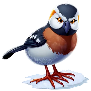 Cartoon Bird In Snow PNG Unb17 PNG