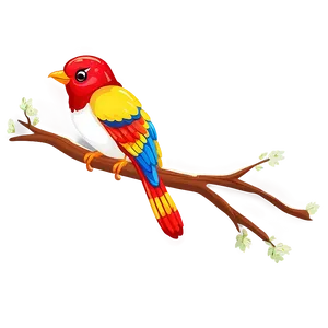 Cartoon Bird On Branch Png 06202024 PNG image