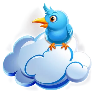 Cartoon Bird On Cloud PNG Dov25 PNG