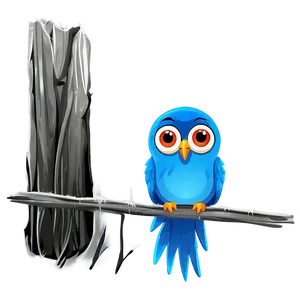 Cartoon Bird On Fence PNG 45 PNG
