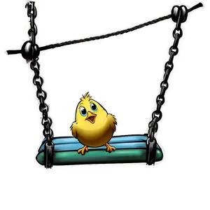 Cartoon Bird On Swing PNG 06202024