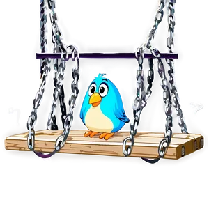 Cartoon Bird On Swing PNG Ugn90 PNG