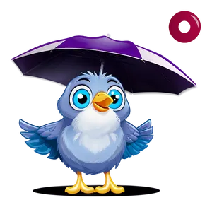 Cartoon Bird Under Umbrella PNG Vdq PNG