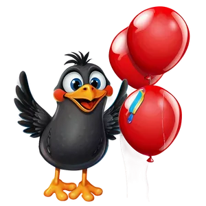 Cartoon Bird With Balloon PNG Vfr PNG