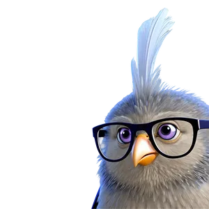 Cartoon Bird With Glasses Png 06202024 PNG image