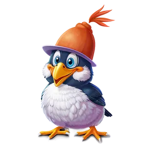 Cartoon Bird With Hat Png 32 PNG image