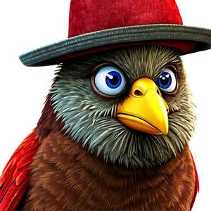 Cartoon Bird With Hat Png Uxu25 PNG image