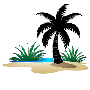 Cartoon Black Palm Tree Png 06262024 PNG image