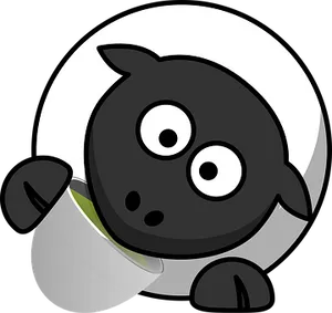 Cartoon Black Sheep Icon