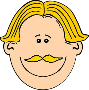 Cartoon Blond Man Head