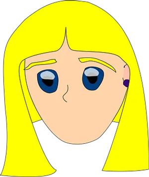 Cartoon Blonde Girl Portrait